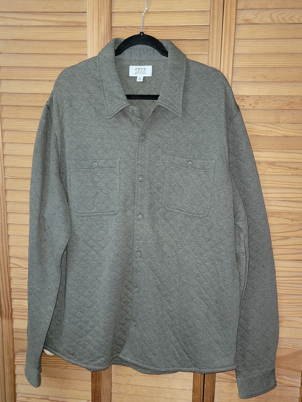 Frye & Co. NWT Dusky Green HeatherQuilted Knit Shirt Jacket Shacket Size XXL